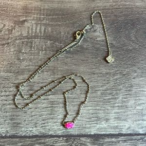 Kendra Scott Satellite 21" Pendant Necklace  pink kyocera opal